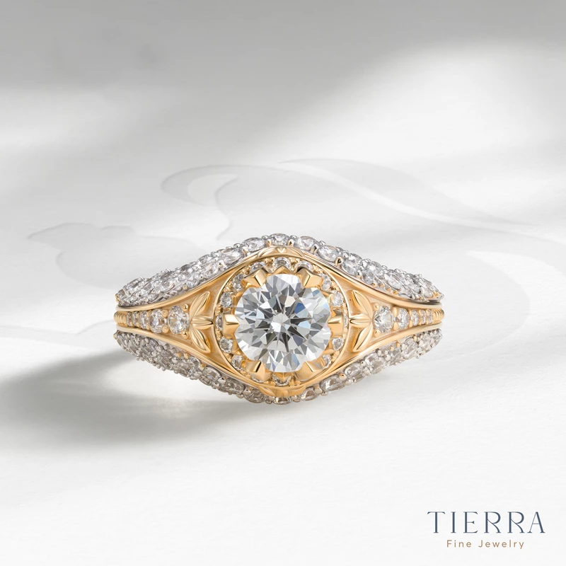 Nhẫn kim cương vàng vàng Royal design NKC9914